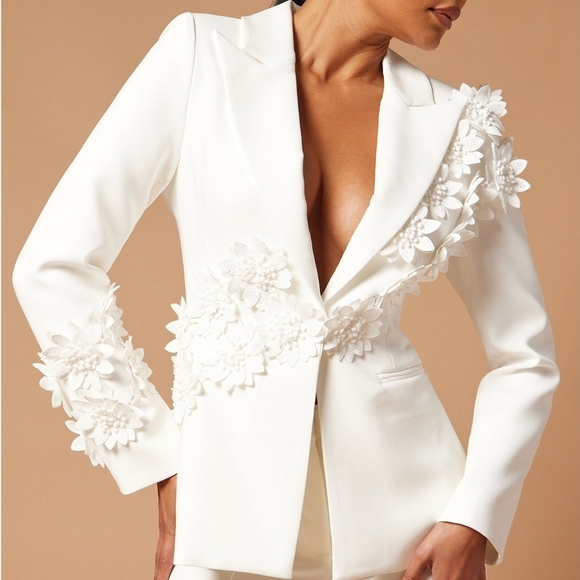 Fashion Nova White Floral Embellished Jumpsuit - Picture 2 of 4